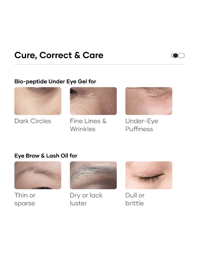 Cureskin Eye Care Combo | Eye Brow & Lash Oil | Bio-Peptide Under Eye Gel to Reduce Dark Circles | Eyelash Growth Serum | Under Eye Cream for Dark Circles for Women and Men | Lash Serum for Eyelash Growth - Image 3